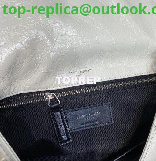 Replica YSL Saint Laurent Niki Chain Bag In Vintage Crinkled And Quilted Leather 498894 Blanc 5