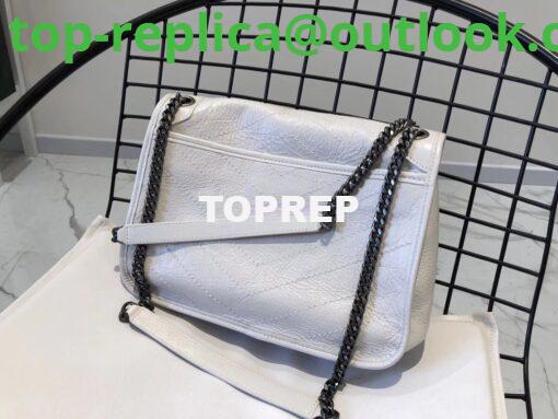 Replica YSL Saint Laurent Niki Chain Bag In Vintage Crinkled And Quilted Leather 498894 Pearl White 10