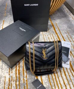 Replica Yves Saint Laurent YSL Loulou Small In Matelassé “Y” Leather Black 494699