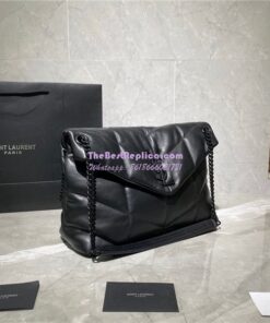 Replica Yves Saint Laurent YSL Loulou Puffer Medium Bag In Quilted Lambskin 5774751 All Black 2