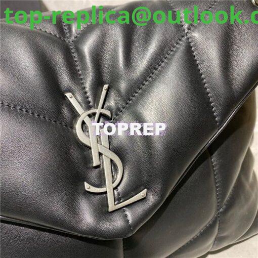 Replica Yves Saint Laurent YSL Loulou Puffer Medium Bag In Quilted Lambskin 5774751 Black Silver 3