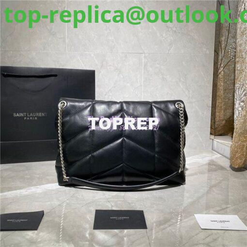 Replica Yves Saint Laurent YSL Loulou Puffer Medium Bag In Quilted Lambskin 5774751 Black Silver 4