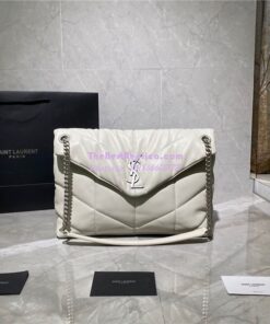 Replica Yves Saint Laurent YSL Loulou Puffer Medium Bag In Quilted Lambskin 5774751 White