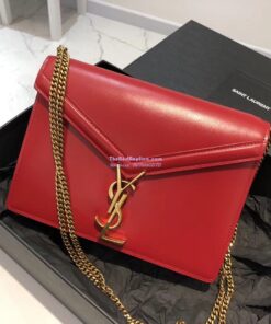 Replica YSL Saint Laurent Cassandra Monogram Clasp Bag In Smooth Leather Red