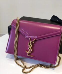 Replica YSL Saint Laurent Cassandra Monogram Clasp Bag In Smooth Leather Purple