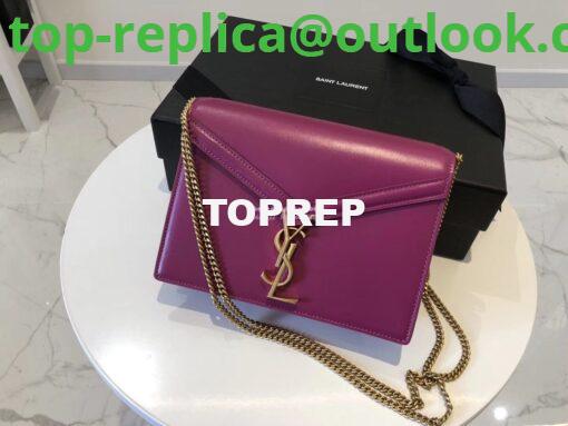 Replica YSL Saint Laurent Cassandra Monogram Clasp Bag In Smooth Leather Purple 2