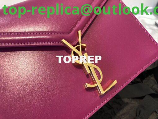 Replica YSL Saint Laurent Cassandra Monogram Clasp Bag In Smooth Leather Purple 4