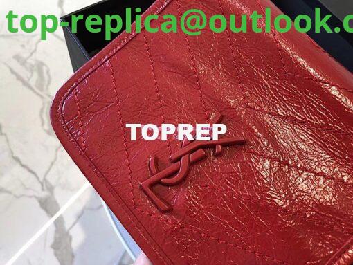 Replica YSL Saint Laurent Niki Chain Wallet In Crinkled Vintage Leather 583103 Red 4