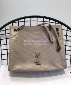 Replica Saint Laurent YSL Niki Medium Shopping Bag In Crinkled Vintage Leather 577999 Light Natural 2