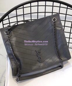 Replica Saint Laurent YSL Niki Medium Shopping Bag In Crinkled Vintage Leather 577999 Storm 2