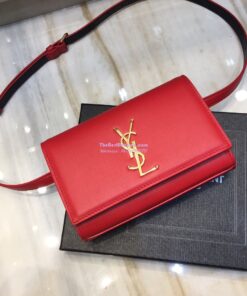 Replica Saint Laurent YSL Kate Belt Bag In Smooth Leather 534395 Red