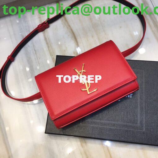 Replica Saint Laurent YSL Kate Belt Bag In Smooth Leather 534395 Red