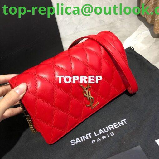 Replica Saint Laurent YSL Angie Chain Bag In Diamond-quilted Lambskin 568906 Red 2