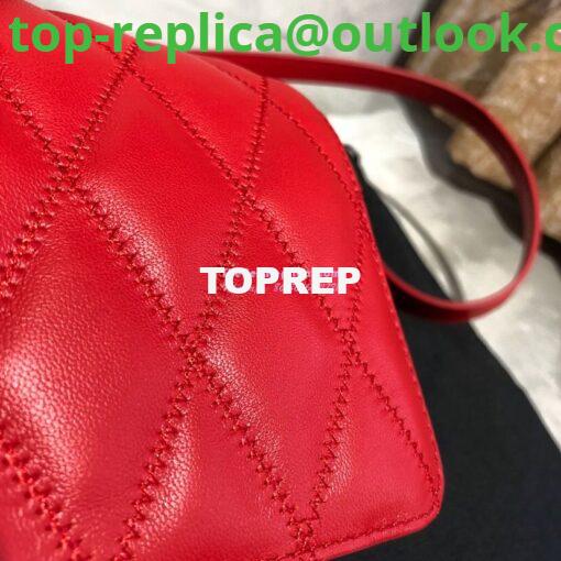 Replica Saint Laurent YSL Angie Chain Bag In Diamond-quilted Lambskin 568906 Red 4