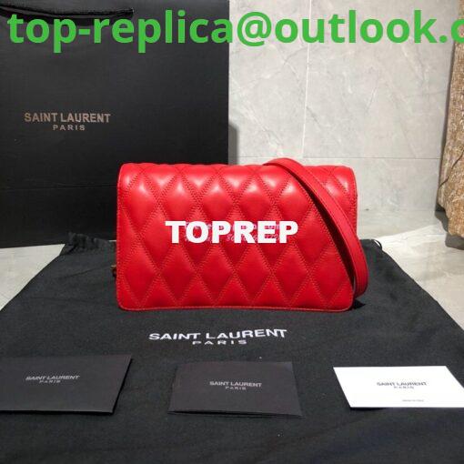 Replica Saint Laurent YSL Angie Chain Bag In Diamond-quilted Lambskin 568906 Red 5