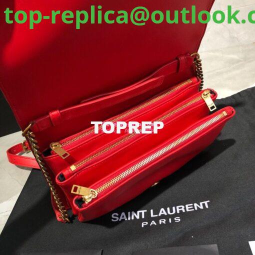 Replica Saint Laurent YSL Angie Chain Bag In Diamond-quilted Lambskin 568906 Red 7