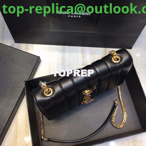 Replica Saint Laurent YSL Vicky Chain Wallet In Quilted Lambskin 554125 Black 4