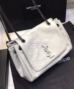 Replica Saint Laurent YSL Small Nolita Bag In Vintage Leather White 2