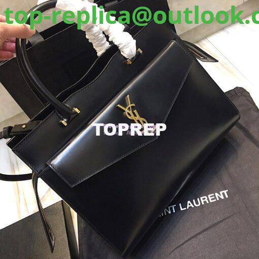 Replica Saint Laurent YSL Uptown Medium Tote In Shiny Smooth Leather 557653 Black 3