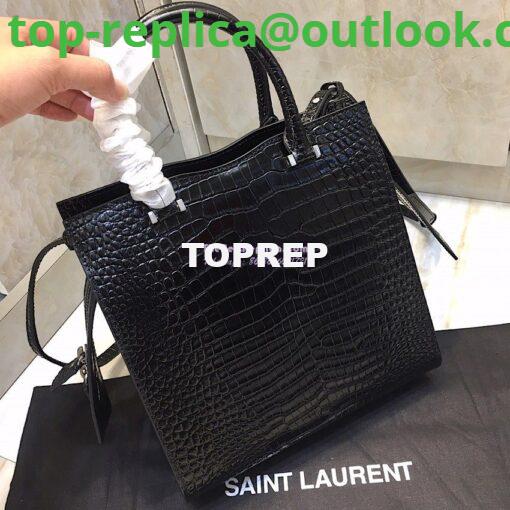 Replica Saint Laurent YSL Uptown Small Tote In Uptown Small Tote In Shiny Crocodile-embossed Leather 561203 Black 12