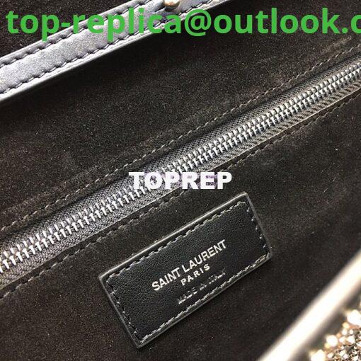 Replica Saint Laurent YSL Le Sept Stud Chain Bag in black leather 7