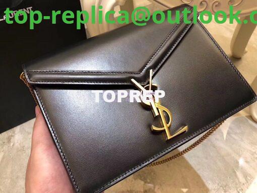 Replica YSL Saint Laurent Cassandra Monogram Clasp Bag In Smooth Leather Black 3