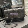 Replica YSL Saint Laurent Medium Sunset Monogram Dark Blue crocodile embossed bag 10