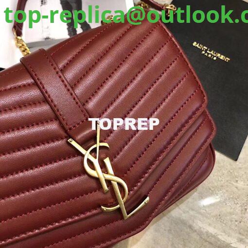 Replica YSL Saint Laurent Sulpice Small In Matelassé Leather Dark Red 4