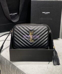 Replica YSL Saint Laurent  LouLou Camera Bag in quilted black leather 520534