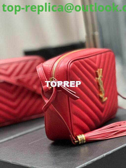 Replica YSL Saint Laurent LouLou Camera Bag in quilted red leather 520534 6