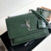 Replica YSL Saint Laurent Medium Sunset Monogram grey crocodile embossed bag 13