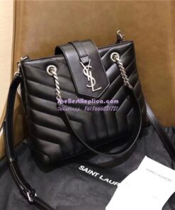 Replica YSL Saint Laurent Small Loulou Shopping Bag In Black “y” Quilted Leather 502717