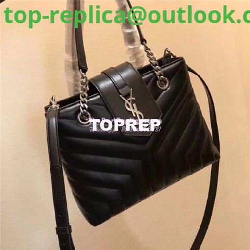 Replica YSL Saint Laurent Small Loulou Shopping Bag In Black “y” Quilted Leather 502717 2