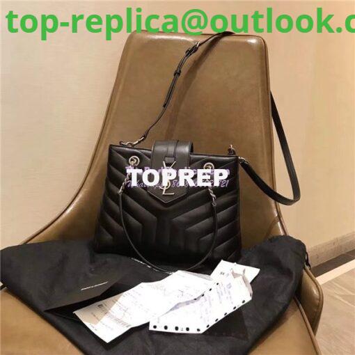 Replica YSL Saint Laurent Small Loulou Shopping Bag In Black “y” Quilted Leather 502717 4