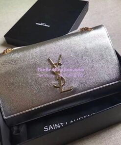 Replica YSL Saint Laurent Classic Medium Kate Satchel In Grained De Poudre Textured Leather Pale Gold