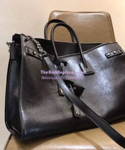 Replica YSL Saint Laurent Sac De Jour Souple 36 Duffle Bag In Black Moroder Leather 2