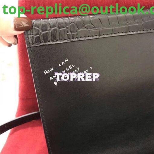 Replica YSL Saint Laurent Babylone Top Handle Bag In Black Crocodile Embossed Leather 484504 11