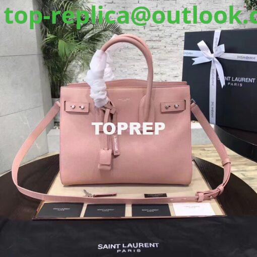 Replica YSL Yves Saint Laurent Classic Sac De Jour Souple Bag in Grained Leather Rose 3