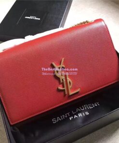 Replica YSL Saint Laurent Kate small chain bag in grain de poudre embossed leather 469390 White