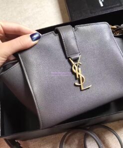 Replica YSL Yves Saint Laurent Toy Cabas Bag in Grey 2