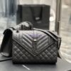 Replica YSL Saint Laurent Joe Mini Bucket Bag In Quilted Lambskin 7016311 Black Silver Hardware 13