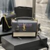 Replica YSL Saint Laurent Kate Chain Wallet With Tassel In Crocodile-embossed Shiny Leather 452159 Blanc Gold Hardware 12