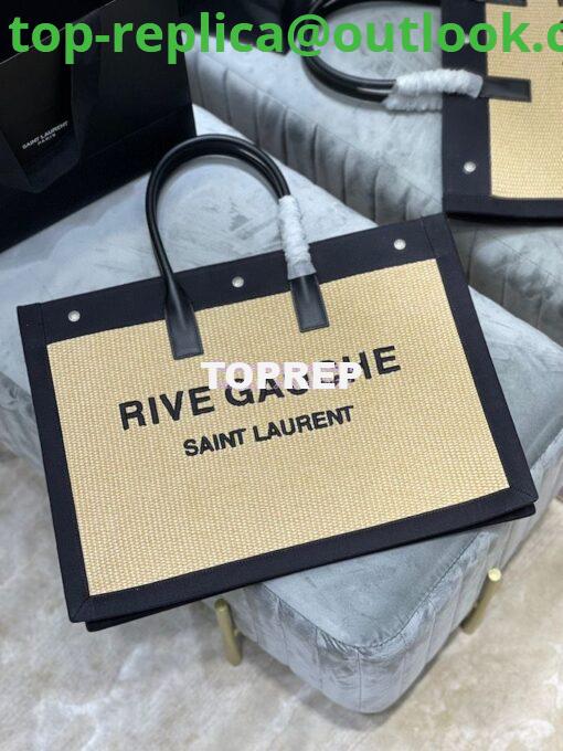 Replica YSL Saint Laurent Rive Gauche Tote Bag In Felt And Leather 499290 Beige 3