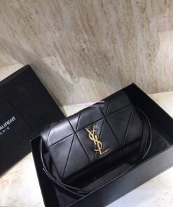 Replica YSL Saint Laurent Jamie Chain Wallet "Carré Rive Gauche " In Lambskin Black