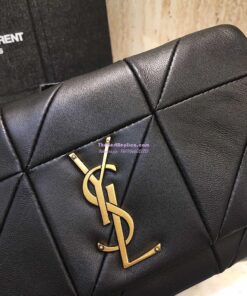 Replica YSL Saint Laurent Jamie Chain Wallet "Carré Rive Gauche " In Lambskin Black 2