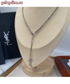 Replica YSL Fake Saint Laurent Alphabet Tassel Diamond Necklace