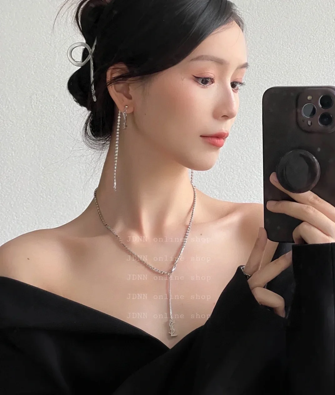Replica YSL Fake Saint Laurent Alphabet Tassel Diamond Necklace 3