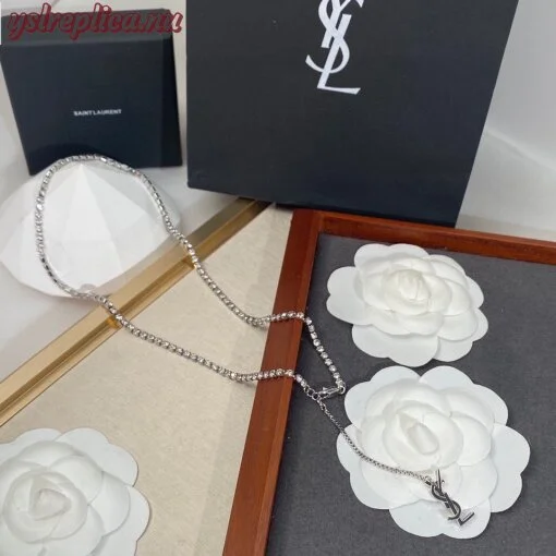 Replica YSL Fake Saint Laurent Alphabet Tassel Diamond Necklace 4