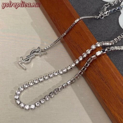 Replica YSL Fake Saint Laurent Alphabet Tassel Diamond Necklace 5