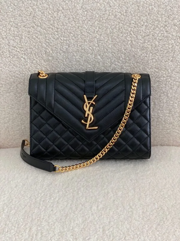 Replica YSL Fake Saint Laurent Large Monogramme Envelope Navy Shoulder Bag 14